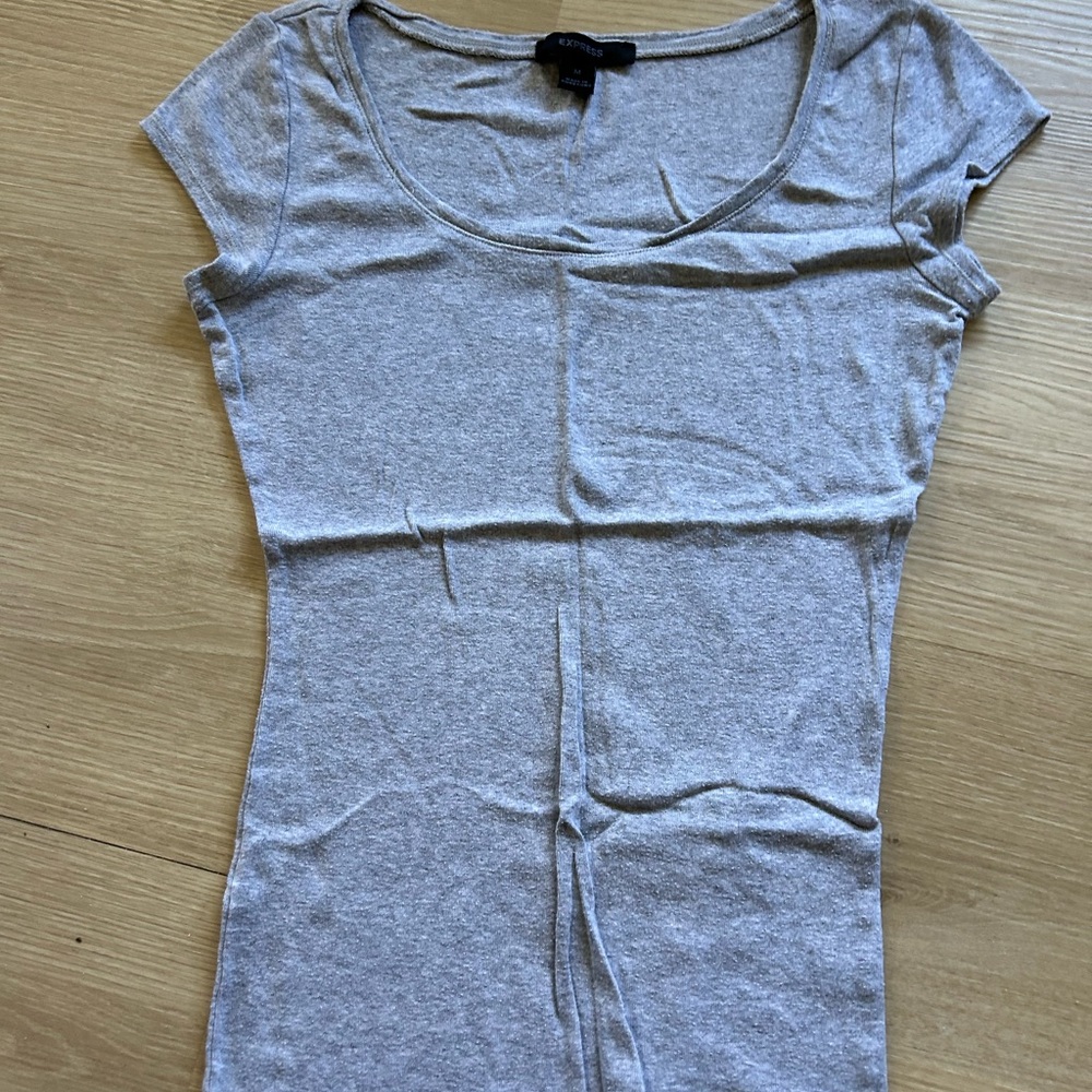 Vintage 90s Y2K express Gray Cap Sleeve Top baby tee